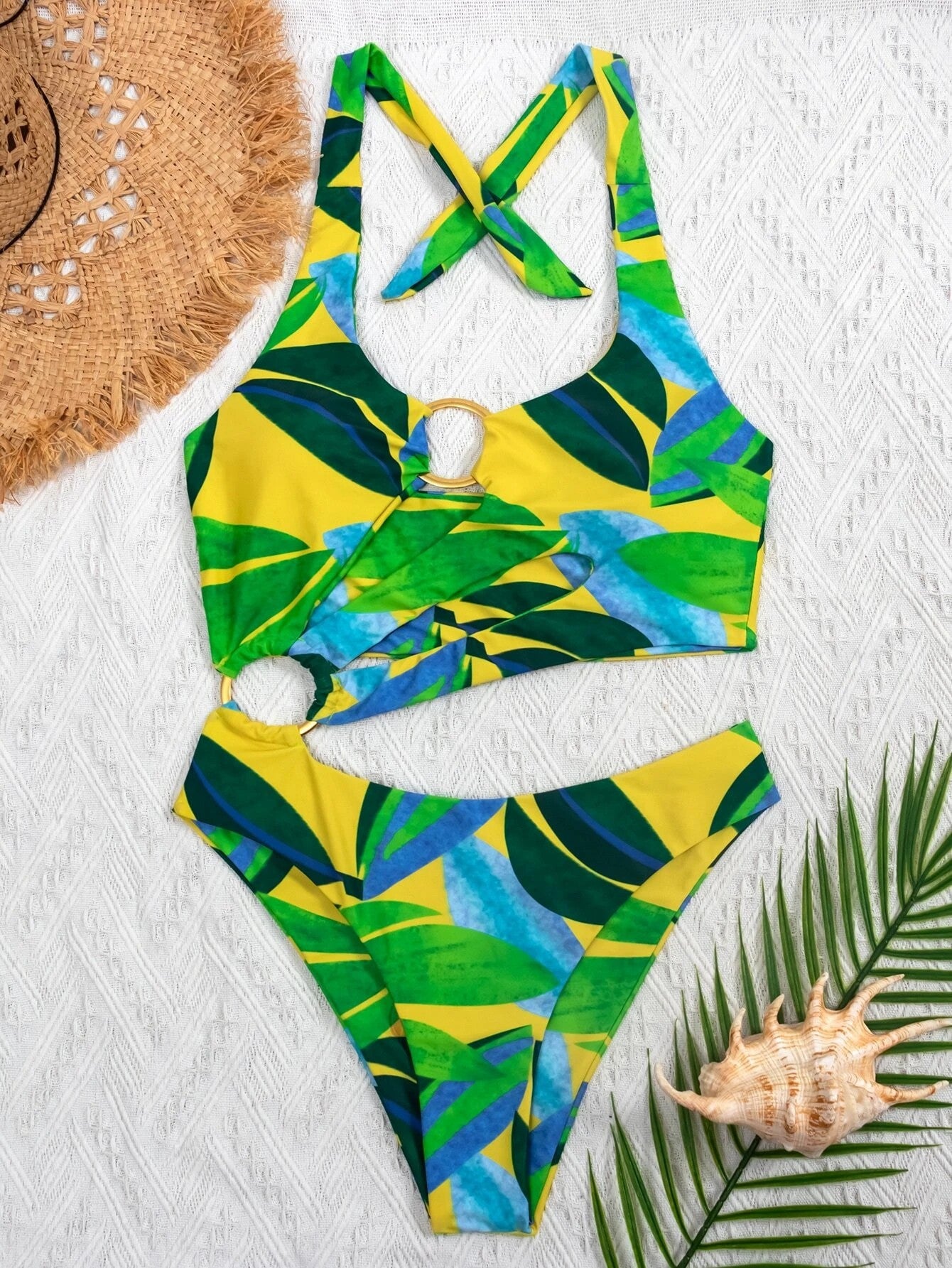 Ladies One Piece Swimsuit Push Up Print