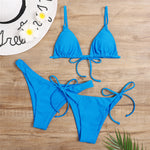 Bikini Solid Color Ladies Split Three Piece Swimsuit