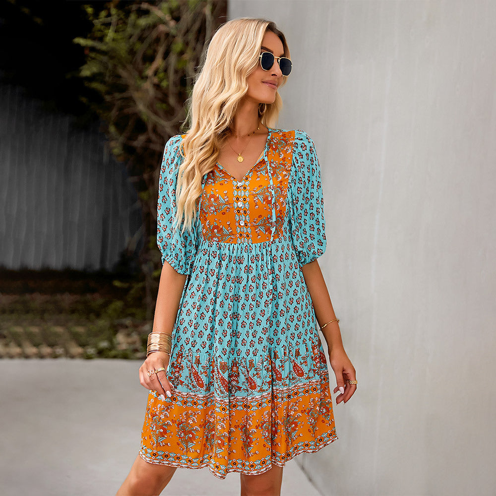 Bohemian Resort  Sleeve Dress