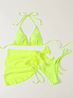 Women's Bikini Three-piece Mesh Swimsuit